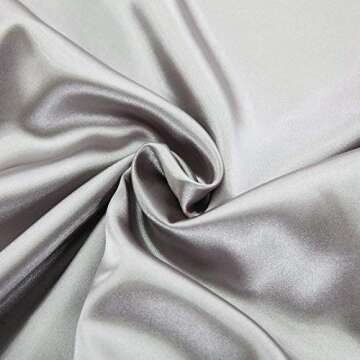UniTendo Luxury 4-Piece Satin/Sateen Silky Bed Sheet Set Bedding Collection,Summer Duvet Cover Sets Flat Sheet Set-Silver Grey,Queen