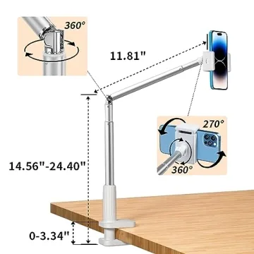 yAyusi Overhead Phone Mount for Perfectly Lit Recordings