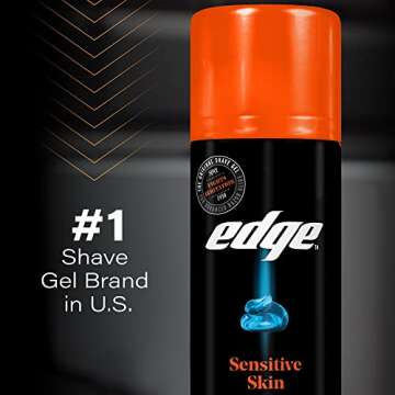Edge Men's Sensitive Skin Formula Shave Gel with Soothing Aloe, 2.75 Ounce
