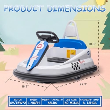 ElectraSpeedy 6V Bumper Car for Kids - Fun Ride-On Toy