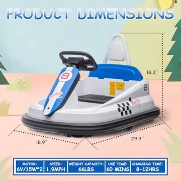 ElectraSpeedy 6V Bumper Car for Kids - Fun Ride-On Toy
