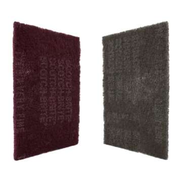 CANOPUS Scuff Pads 3 Maroon Very Fine 7447 and 3 Gray Ultra Fine 7448, 6" x 9" Abrasive Hand Sanding Pads, Surface & Paint Preparation, Scouring, Cleaning, Finishing, Automotive Autobody, Made of 3M