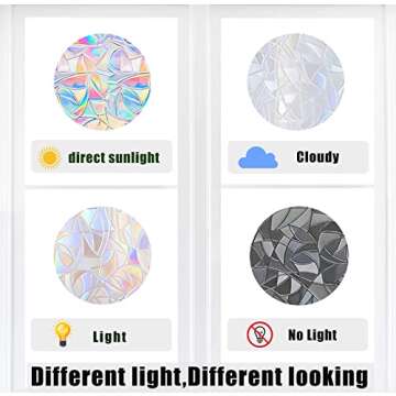 6 Mandala Window Decals for Bird Strikes - Anti-Collision Clings to Save Birds,Non Adhesive Vinyl Rainbow Suncatch Stickers, Easy Remove No Residue and Reusable