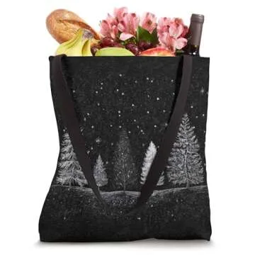 Christmas Trees Tote Bag for Minimalist Holiday Style