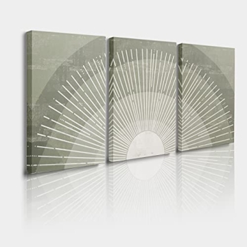 GUBIYU Sun Wall Art Set of 3 for Modern Boho Decor