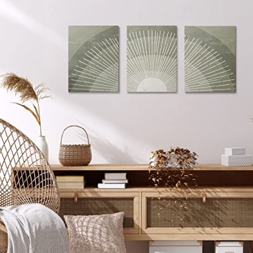 GUBIYU Sun Wall Art Set of 3 for Modern Boho Decor