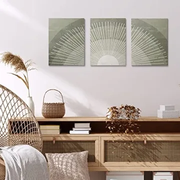 GUBIYU Sun Wall Art Set of 3 for Modern Boho Decor