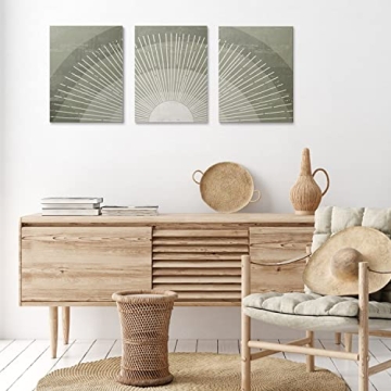 GUBIYU Sun Wall Art Set of 3 for Modern Boho Decor