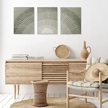 GUBIYU Sun Wall Art Set of 3 for Modern Boho Decor
