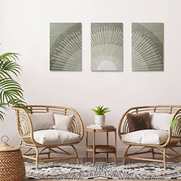 GUBIYU Sun Wall Art Set of 3 for Modern Boho Decor