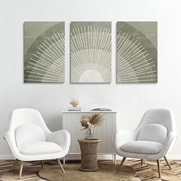 GUBIYU Sun Wall Art Set of 3 for Modern Boho Decor
