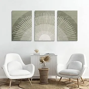 GUBIYU Sun Wall Art Set of 3 for Modern Boho Decor