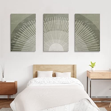 GUBIYU Sun Wall Art Set of 3 for Modern Boho Decor