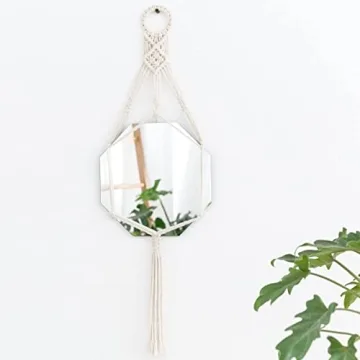 Stylish Mkono Macrame Wall Hanging Mirror for Home Decor
