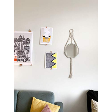 Stylish Mkono Macrame Wall Hanging Mirror for Home Decor
