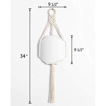 Stylish Mkono Macrame Wall Hanging Mirror for Home Decor