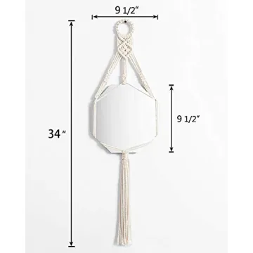 Stylish Mkono Macrame Wall Hanging Mirror for Home Decor