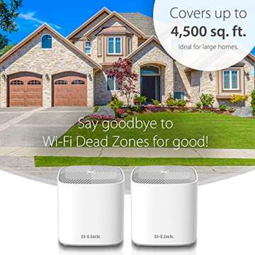 D-Link COVR AX1800 Whole Home Mesh Wi-Fi 6 System - Up to 4500 sq.ft. Coverage, Voice Control w/Amaz...