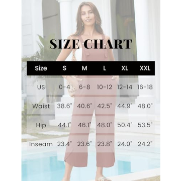 UANEO Women's Adjustable Cotton Jumpsuit with Pockets