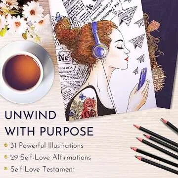RYVE Adult Coloring Book for Women - Affirmations & Relaxation