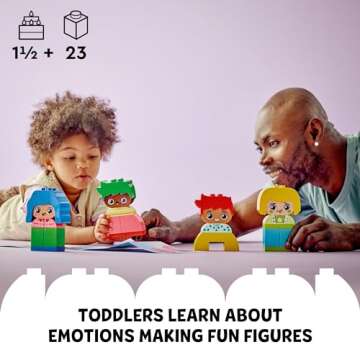 LEGO DUPLO My First Big Feelings & Emotions Interactive Toy, Colored Building Bricks and 4 Character...