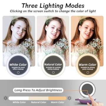 ViKert Travel Makeup Bag with Led Mirror, Compact Makeup Bag with LED Mirror, Portable Makeup Bag wi...