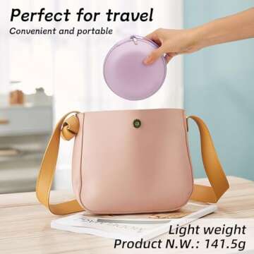 ViKert Travel Makeup Bag with Led Mirror, Compact Makeup Bag with LED Mirror, Portable Makeup Bag with Mirror and Light,Travel Rechargeable Makeup Bag with Led Lights(Purple)