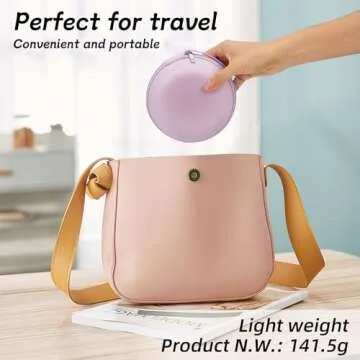 ViKert Travel Makeup Bag with Led Mirror, Compact Makeup Bag with LED Mirror, Portable Makeup Bag with Mirror and Light,Travel Rechargeable Makeup Bag with Led Lights(Purple)
