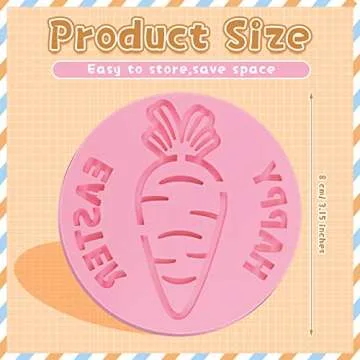 Zubebe 6 Pcs Happy Easter Bunny Cookie Stamp Set for Creative Baking