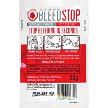 Bleedstop Fast Acting Emergency First Aid Powder Packets