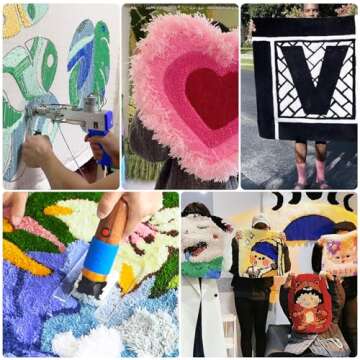 Tufting Gun Starter Kit with Carpet Trimmer - artufting 2 in 1 Cut Pile & Loop Pile Rug Tufting Gun - Easy-to-Use Rug Making Kit - Ideal for Craft Devotees, Crafting Studios & Social Media Creators