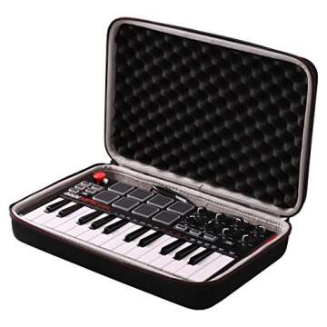 Durable LTGEM Travel Hard Carrying Case for Akai MPK Mini Keyboard
