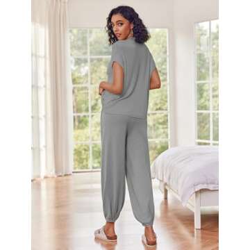 Ekouaer Women's 2 Piece Lounge Set Cozy Stylish Fit