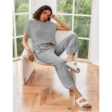 Ekouaer Women's 2 Piece Lounge Set Cozy Stylish Fit