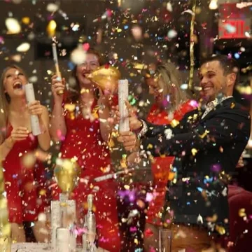 Multicolor Confetti Poppers 4 Pack | Confetti Cannon Party Poppers Confetti Shooter for Event Birthday Celebration | Bulk Streamer Blaster Cannon Launcher | Large Glitter Prank Package Gun Tube Stick