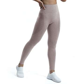 Aoxjox Workout Seamless Leggings for Women Smile Contour High Waisted Gym Yoga Pants Tights 26” (Satellite Marl, X-Small)