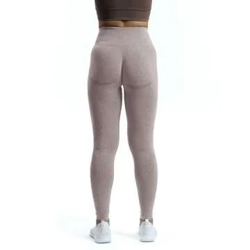 Aoxjox Workout Seamless Leggings for Women Smile Contour High Waisted Gym Yoga Pants Tights 26” (Satellite Marl, X-Small)