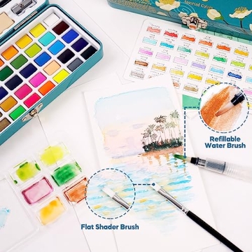 TAVOLOZZA Watercolor Paint Set with 50 Colors in Gift Box