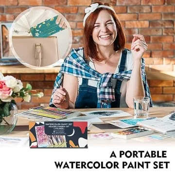 TAVOLOZZA Watercolor Paint Set with 50 Colors in Gift Box