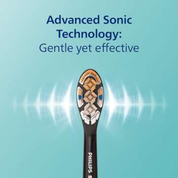 Philips Sonicare DiamondClean Smart 9300 Electric Toothbrush, Sonic Toothbrush with App, Pressure Sensor, Brush Head Detection, 4 Brushing Modes and 3 Intensity Levels, Black, Model HX9903/15