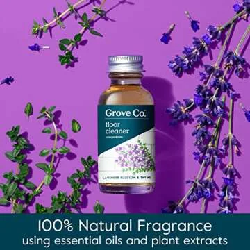 Grove Co. Floor Cleaner Refill Concentrate (2 x 1 Oz) + 1 x Durable Glass Spray Bottle (16 Oz) Plant...
