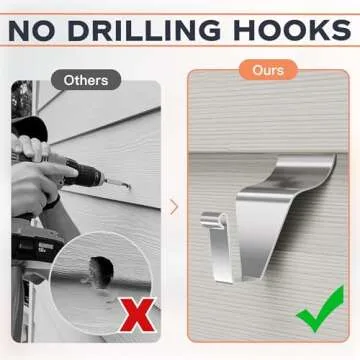 Cozcty Vinyl Siding Hooks, (8 Pack) No Drilling Siding Clips for Hanging Outdoor Decorations and String Lights, Reusable Heavy-Duty Wreath Hangers for Hanging Front Porch Patio Decor