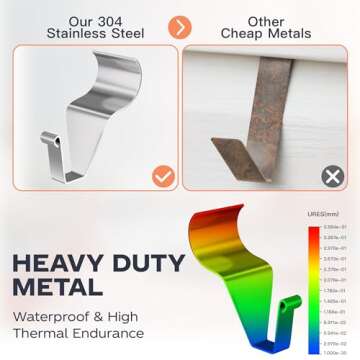 Cozcty Vinyl Siding Hooks, (8 Pack) No Drilling Siding Clips for Hanging Outdoor Decorations and String Lights, Reusable Heavy-Duty Wreath Hangers for Hanging Front Porch Patio Decor