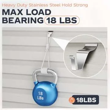 Cozcty Vinyl Siding Hooks, (8 Pack) No Drilling Siding Clips for Hanging Outdoor Decorations and String Lights, Reusable Heavy-Duty Wreath Hangers for Hanging Front Porch Patio Decor