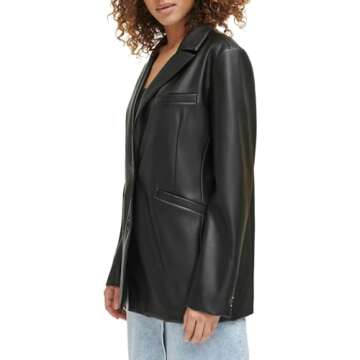 Levi's Women's Faux Leather Blazer - Stylish & Versatile