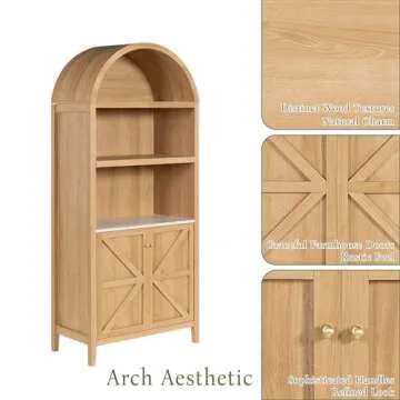Farmhouse Arched Cabinet for Stylish Storage Solutions