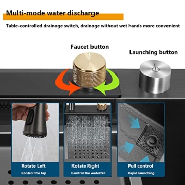 ARTLINE Black Stainless Steel Kitchen Sink with Faucet