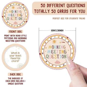 Engaging Outus 50 Morning Meeting Chips Questions Cards for Dynamic Classroom Interaction
