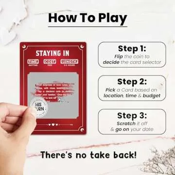 Valentines Day Gifts for Him Her - 40 Fun and Romantic Scratch Off Date Adventure Ideas for Her, Him, Girlfriend, Boyfriend, Wife, or Husband - Couples Gifts for Anniversary, Date Night, Birthday,..