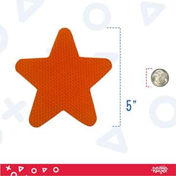 Neat Seat Spots | Spots for Classroom, Exercise, Parties, Games, or 30 Pack Carpet Markers, Hook and Loop Spots to Keep Kids Class Organize, for Learning & Fun Activities Spot Markers (Star)